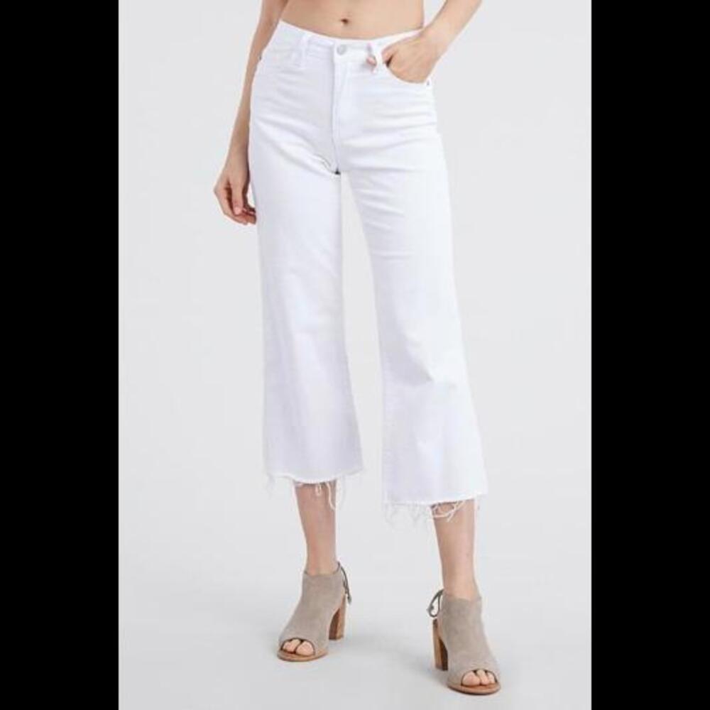Judy Blue White Cropped Raw Hem Jeans- Size 9